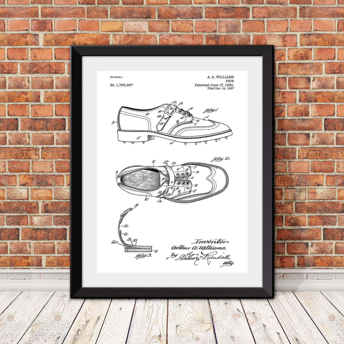 Golf Shoe Patent Patent Print
