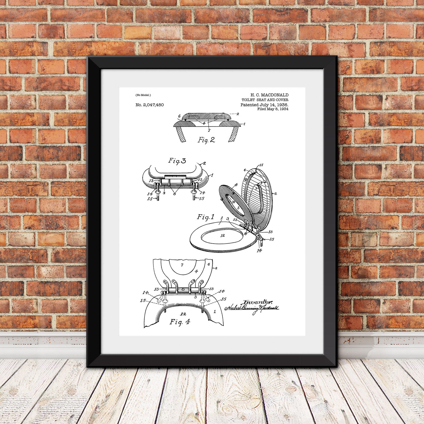 Toilet Seat & Cover Patent Patent Print