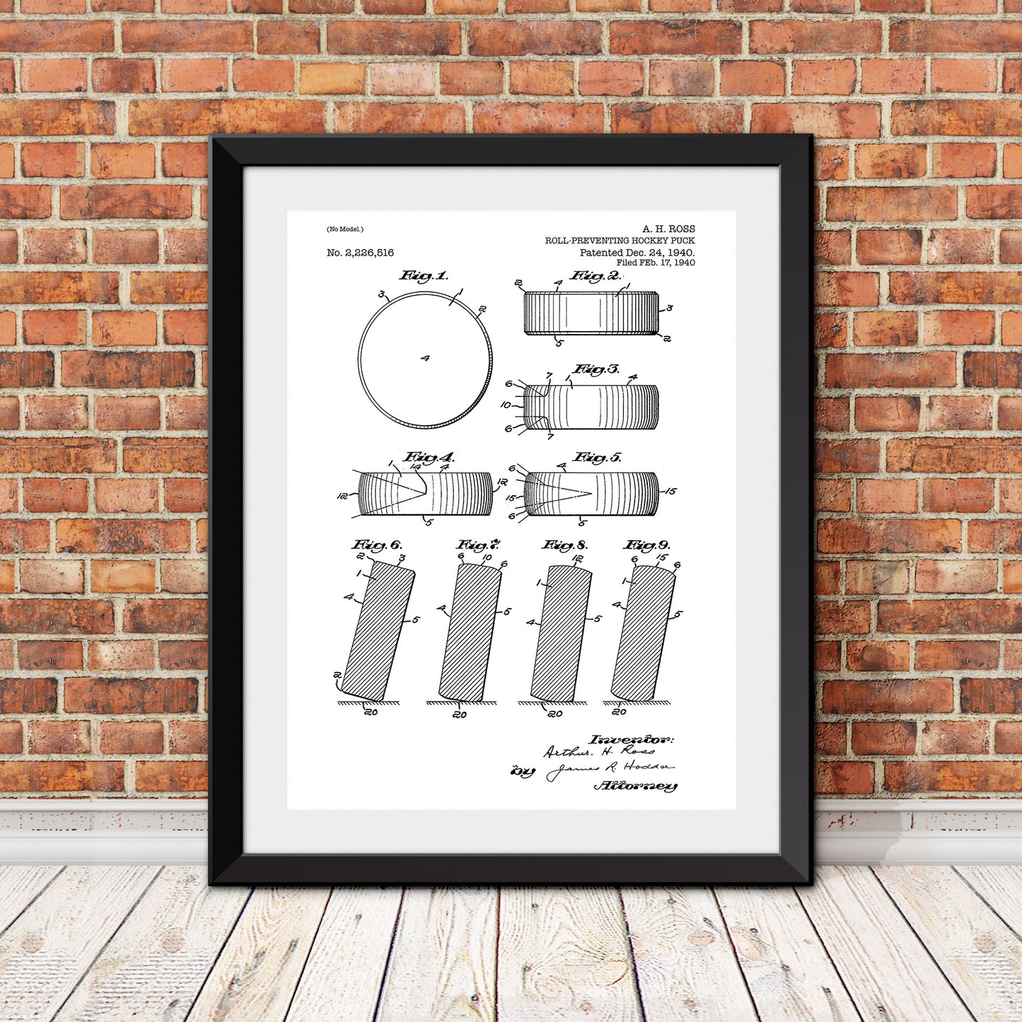 Roll Prevention Hockey Puck Patent Patent Print