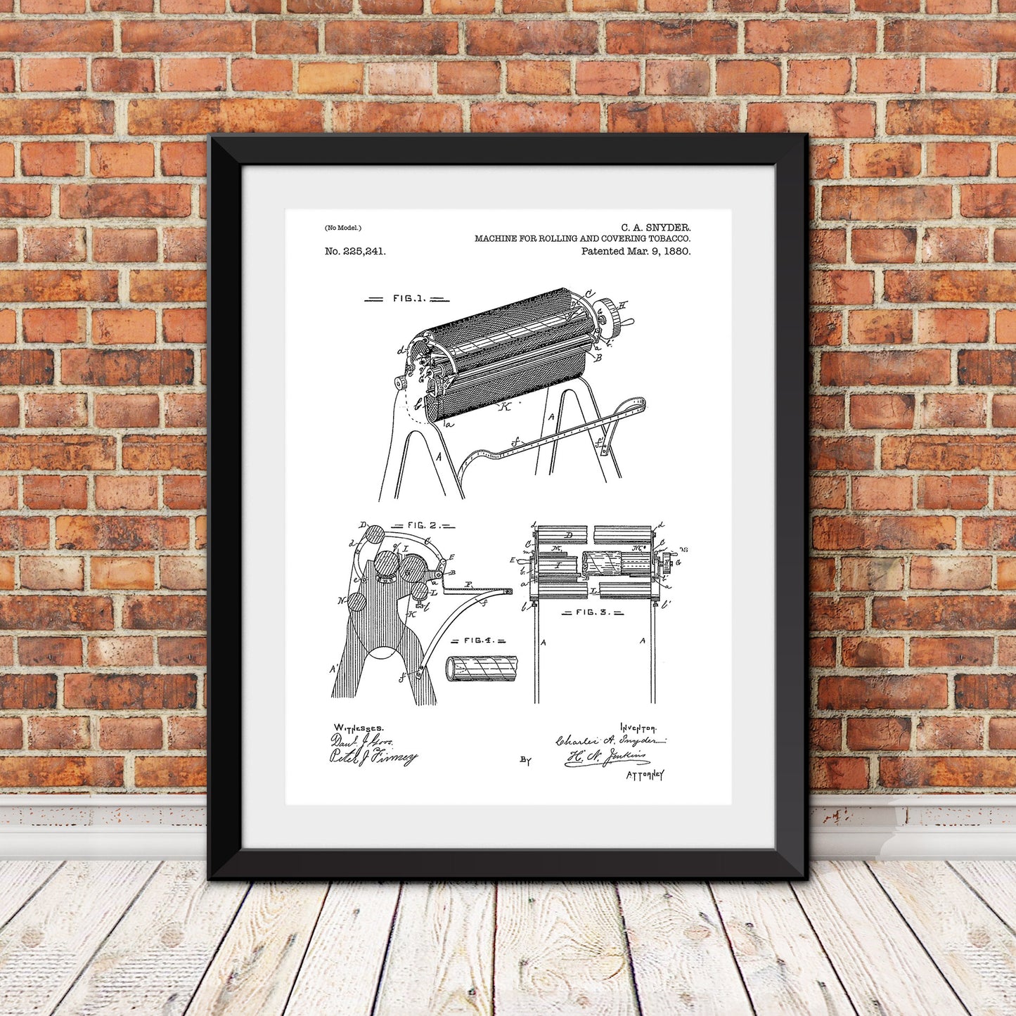 Tobacco Rolling Machine Patent Print