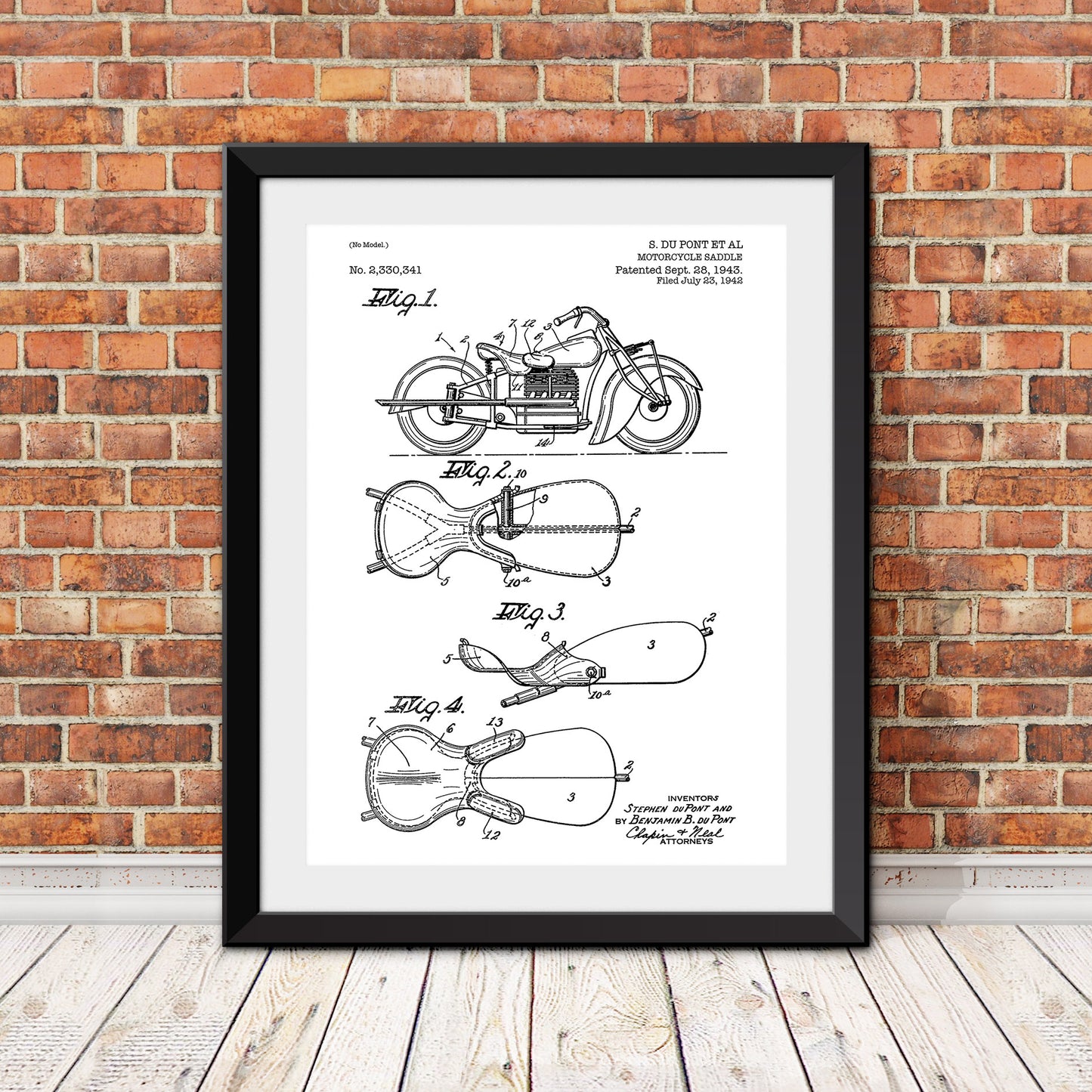 Motorcycle Saddle Patent Patent Print