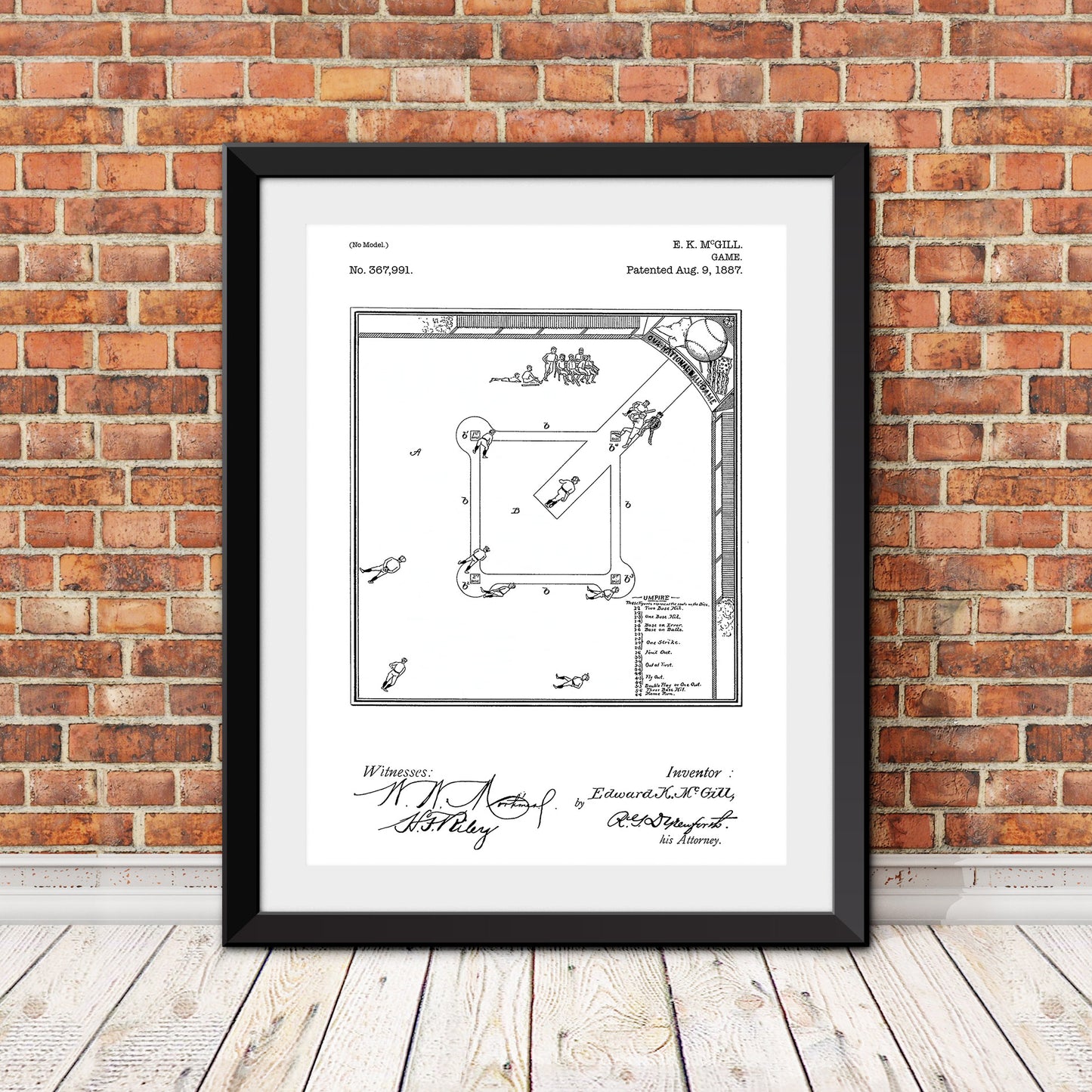 Game of Baseball Patent Patent Print