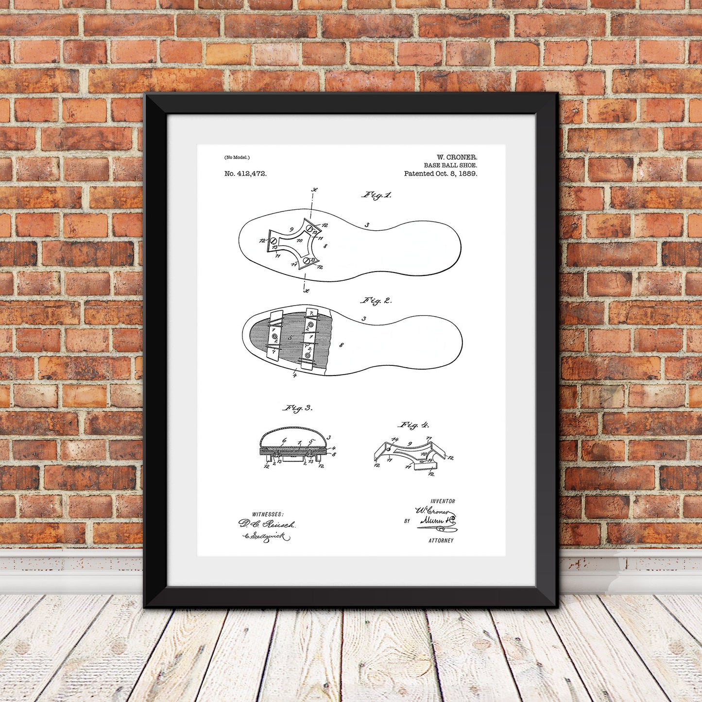Baseball Shoe Patent Print