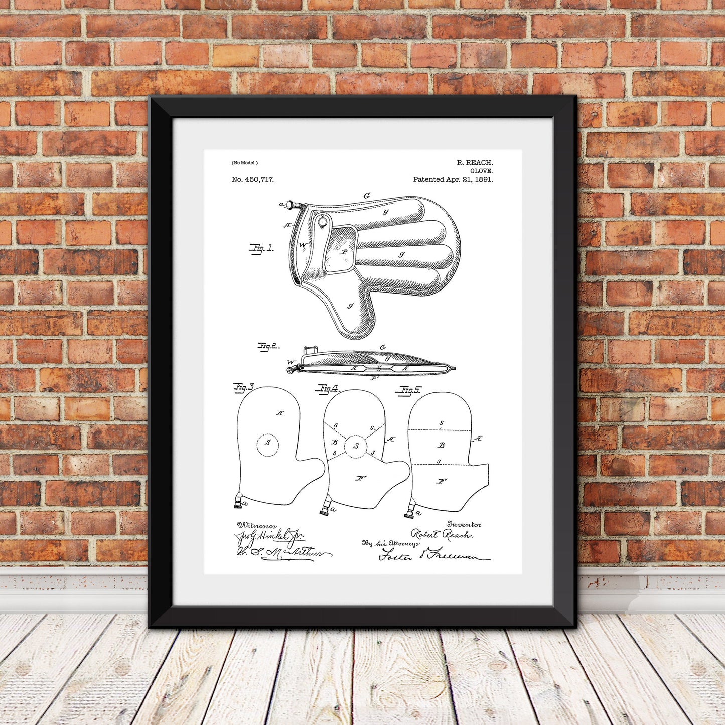 Baseball Glove Patent Patent Print