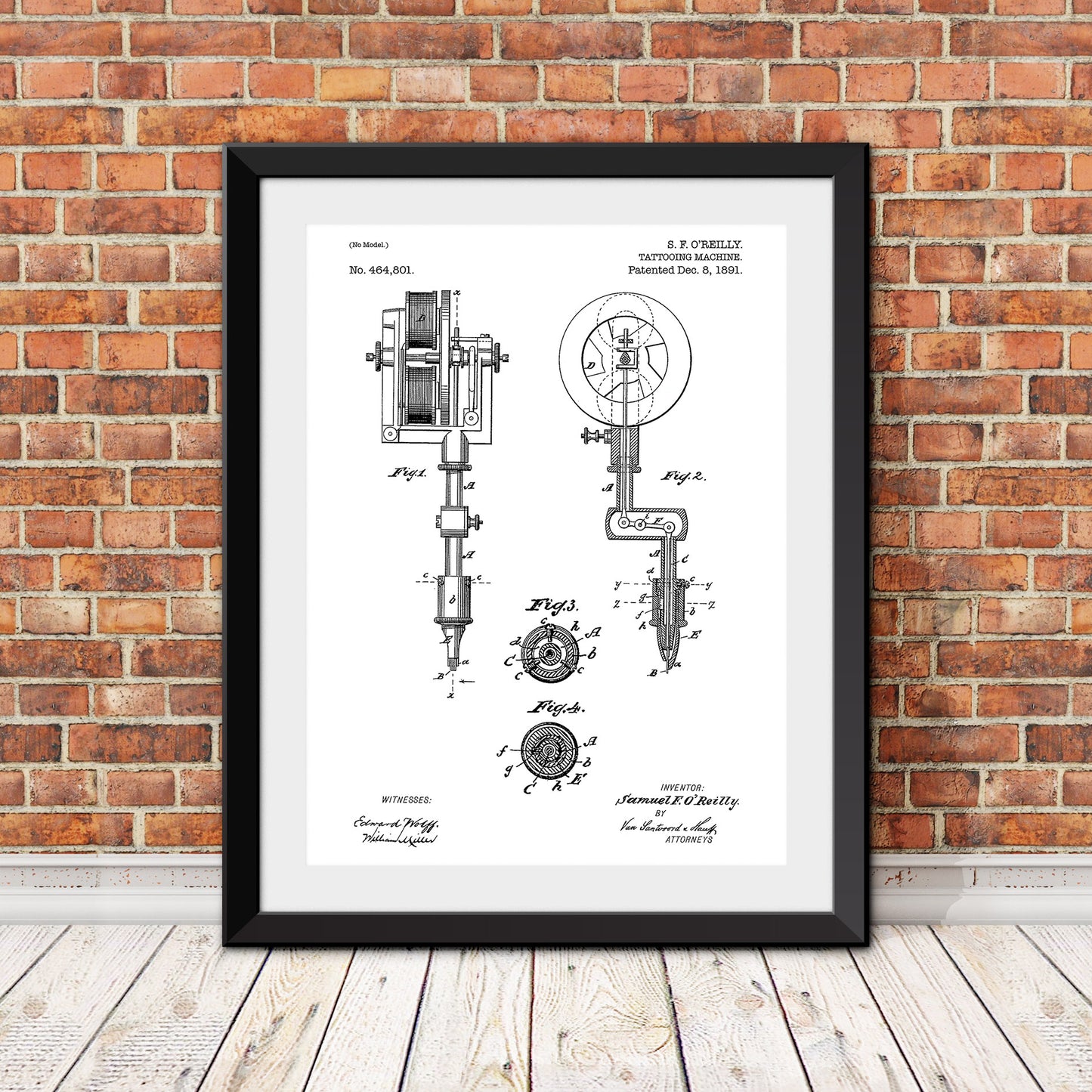 Dormfuly, Tattooing Machine Patent Patent Print