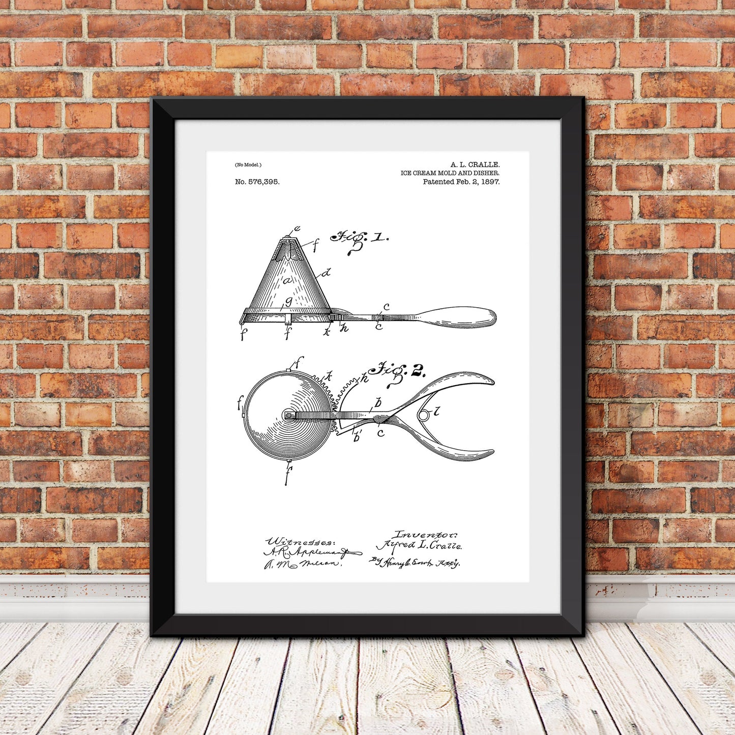 Ice Cream Mold & Disher Patent Patent Print