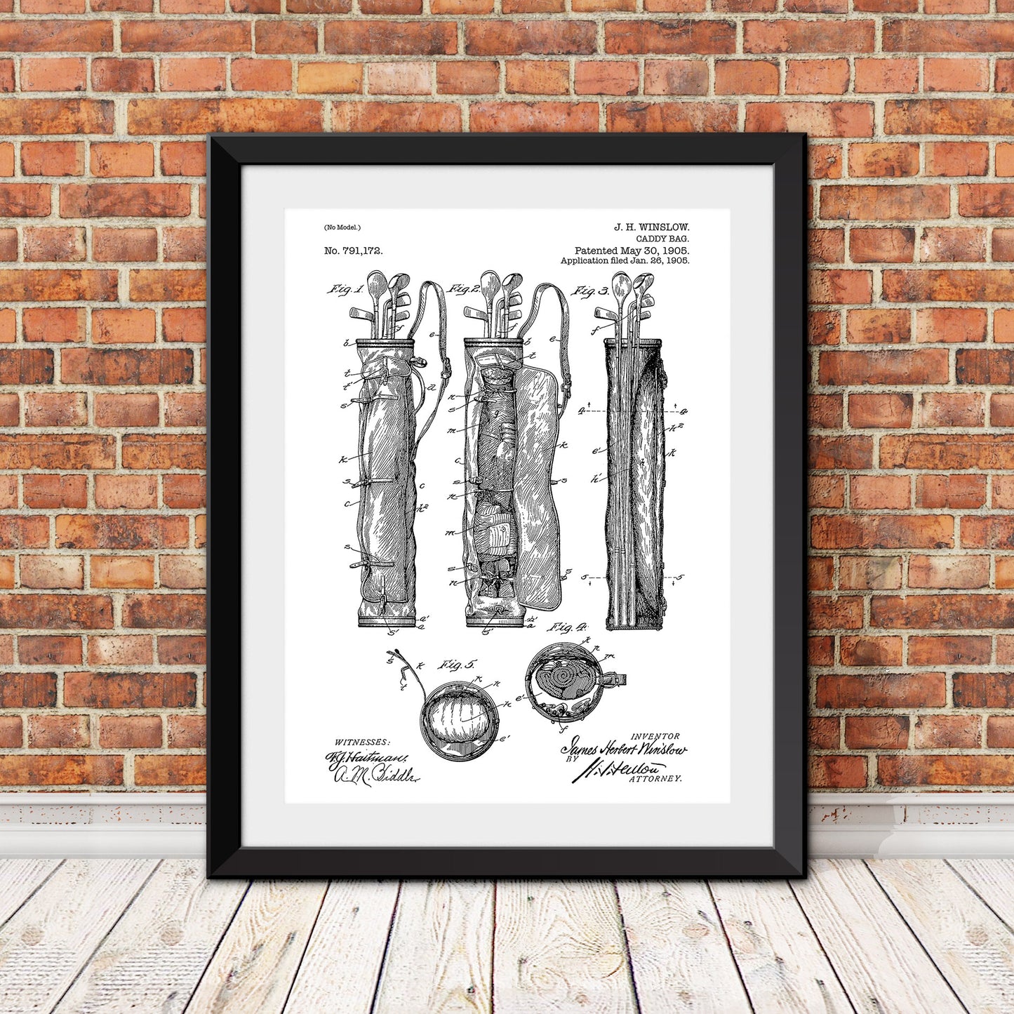 Golf Bag Patent Patent Print