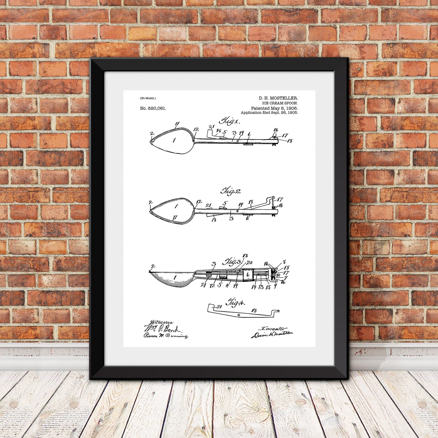 Ice Cream Spoon Patent Print