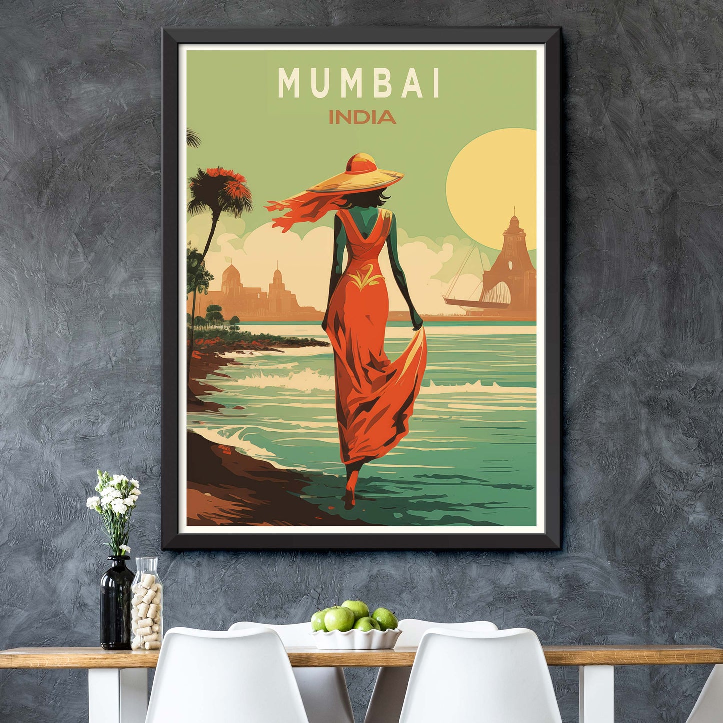 Mumbai India Vintage Travel Posters