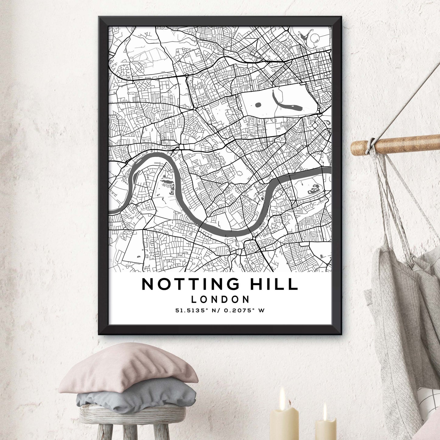 Notting Hill ,London Map Print