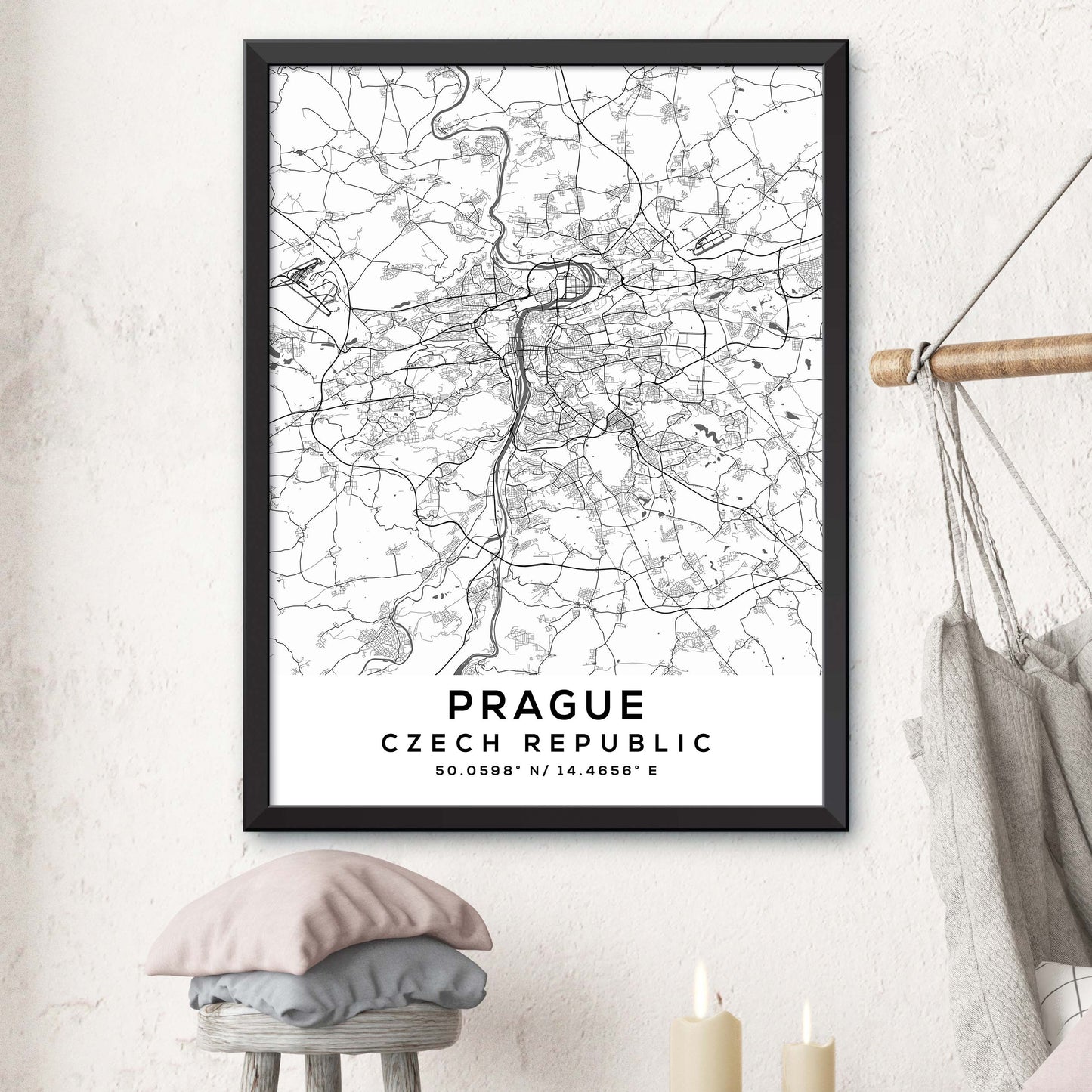 Prague,Czech-Republic Map Print