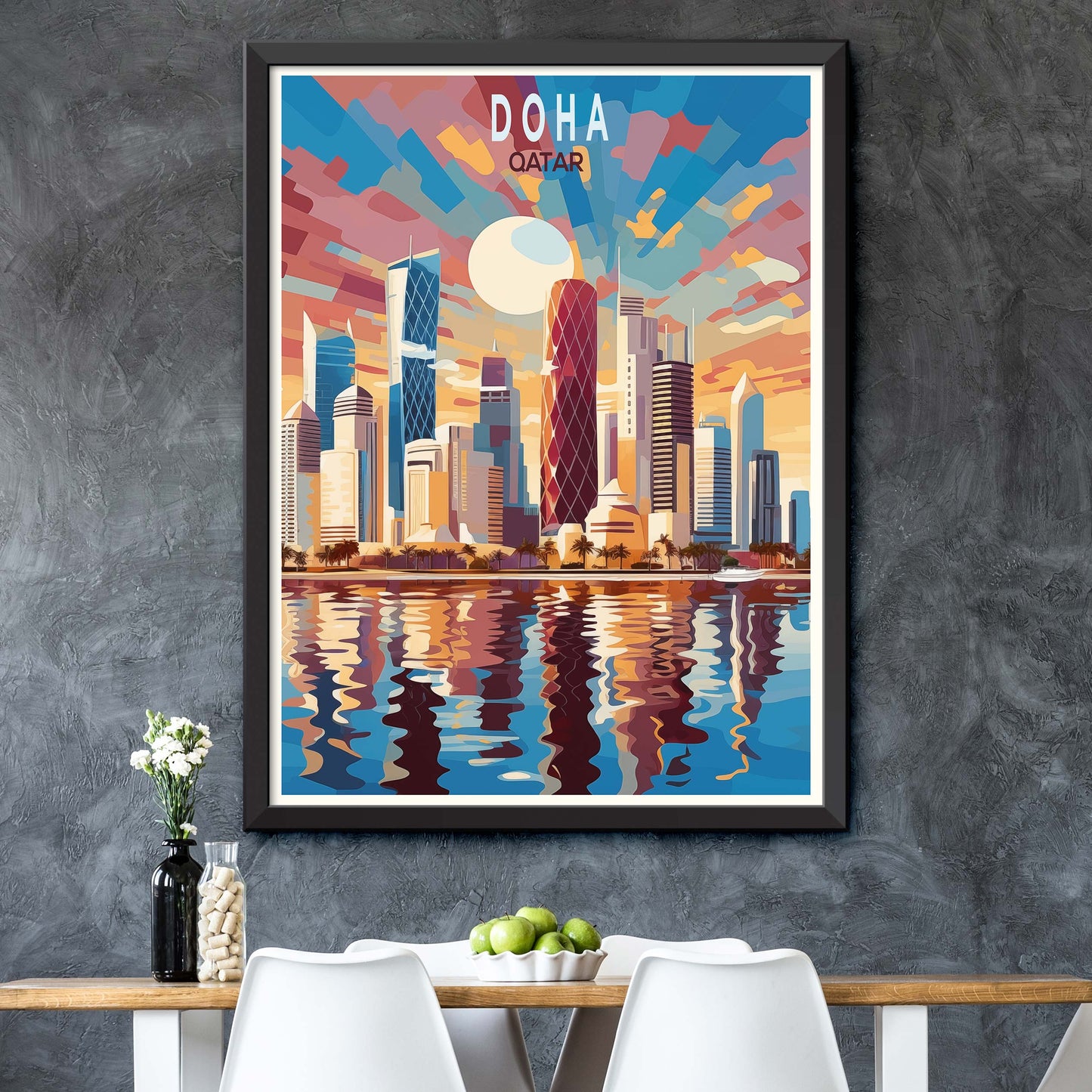 Doha, Qatar Desert Jewel | Travel Poster Print