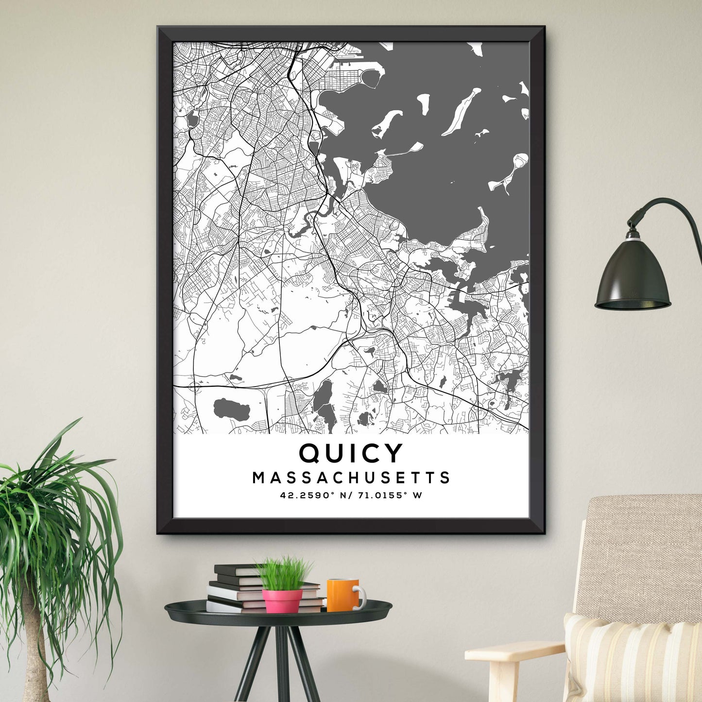 Quincy,Massachusetts Map Print