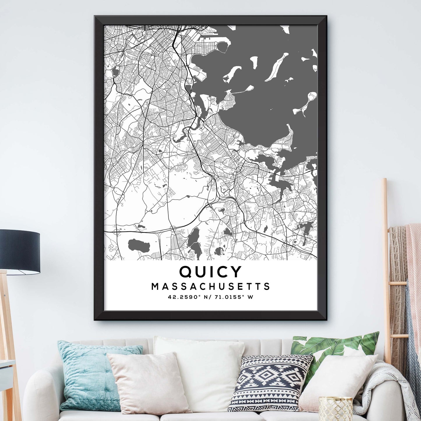Quincy,Massachusetts Map Print