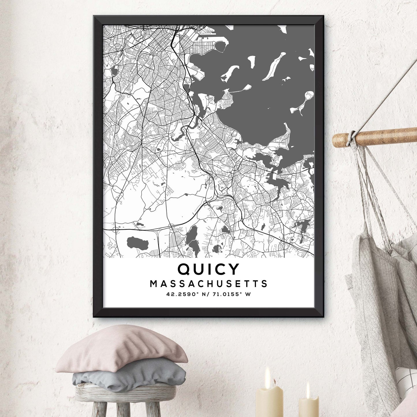 Quincy,Massachusetts Map Print