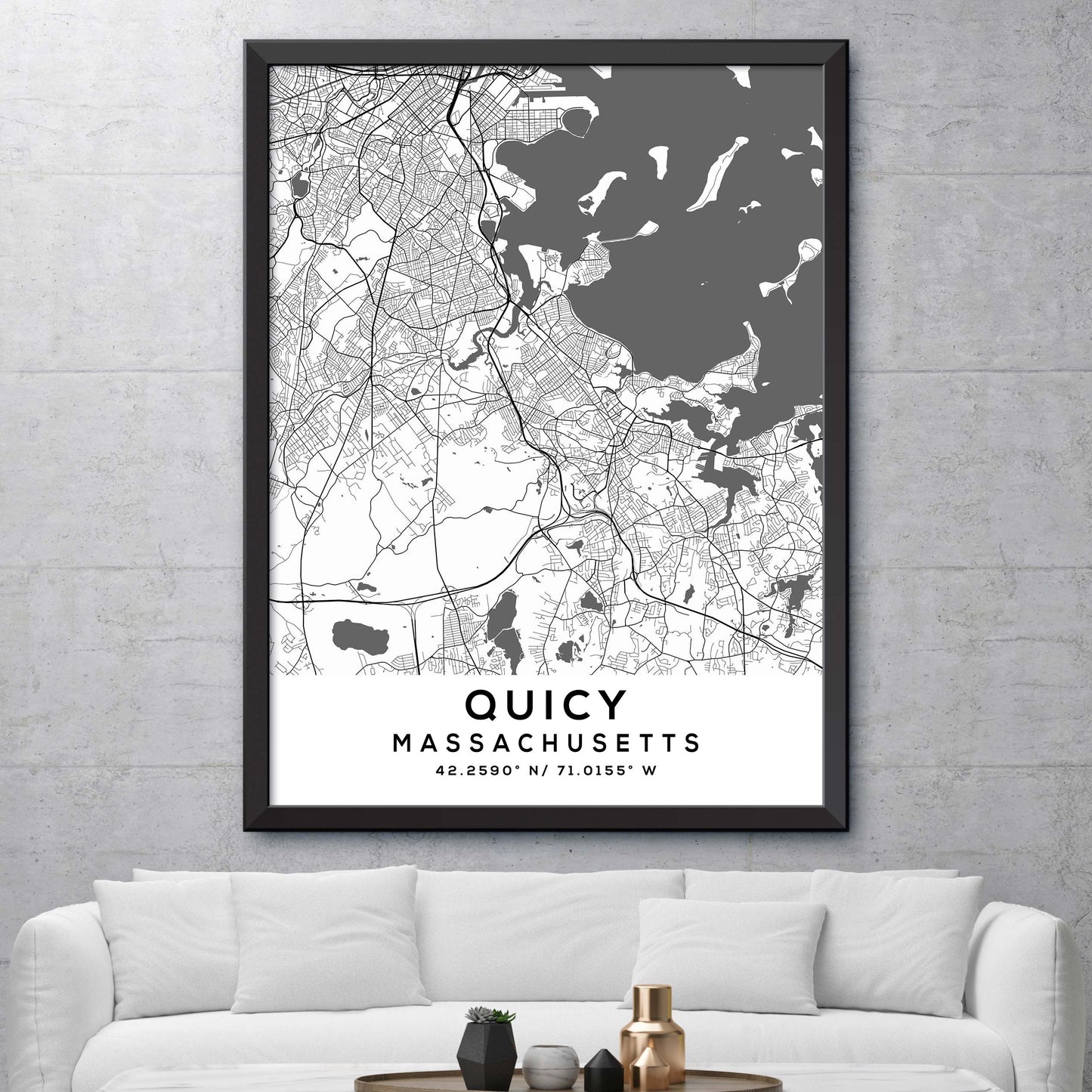 Quincy,Massachusetts Map Print