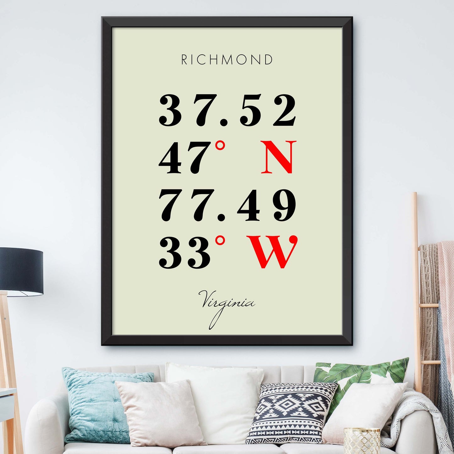 Richmond, Virginia Coordinate Map
