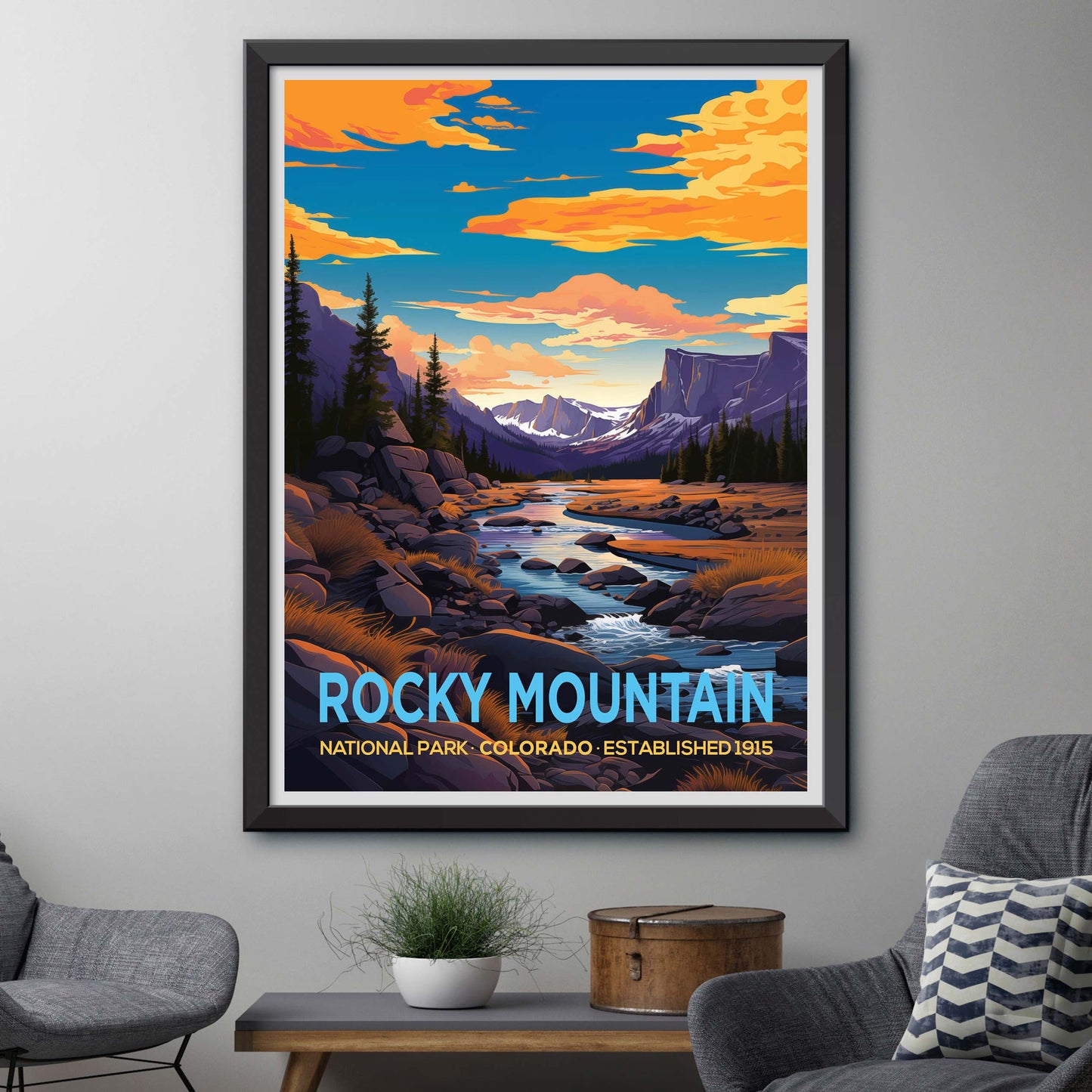Rocky Mountain National Park Colorado Travel Print Gift Hiking Wall Art