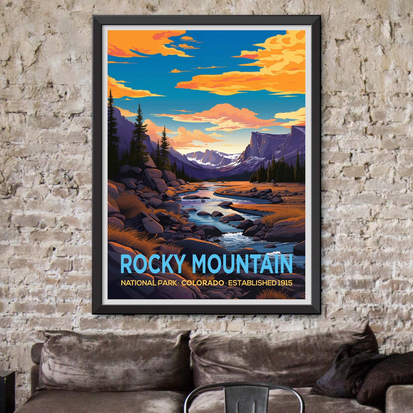 Rocky Mountain National Park Colorado Travel Print Gift Hiking Wall Art