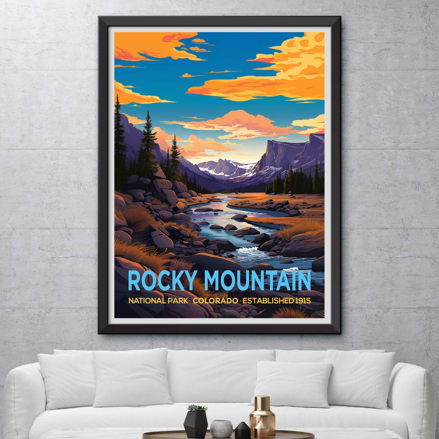 Rocky Mountain National Park Colorado Travel Print Gift Hiking Wall Art