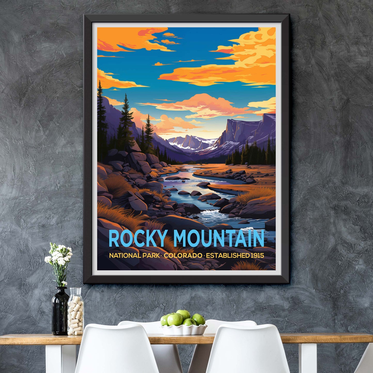Rocky Mountain National Park Colorado Travel Print Gift Hiking Wall Art