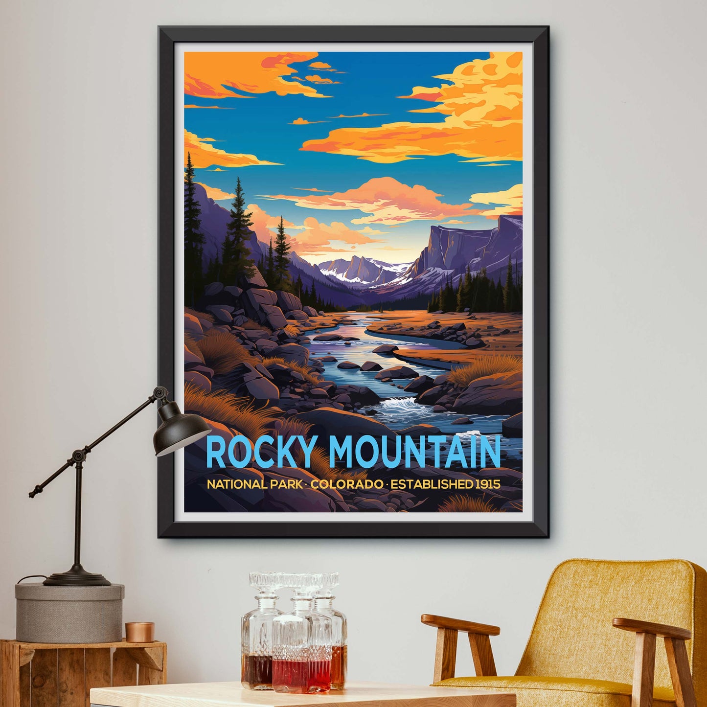 Rocky Mountain National Park Colorado Travel Print Gift Hiking Wall Art