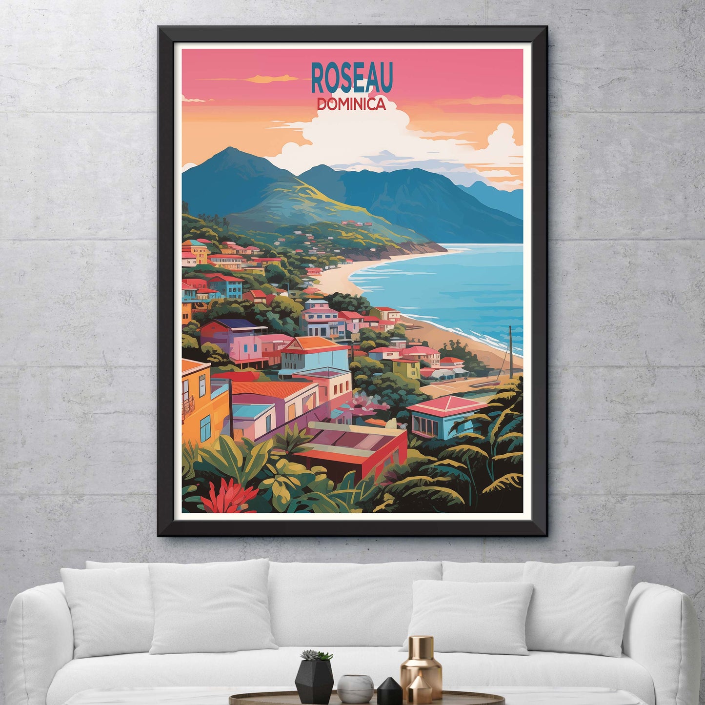 Roseau, Dominica Cityscape: Captivating Travel Print