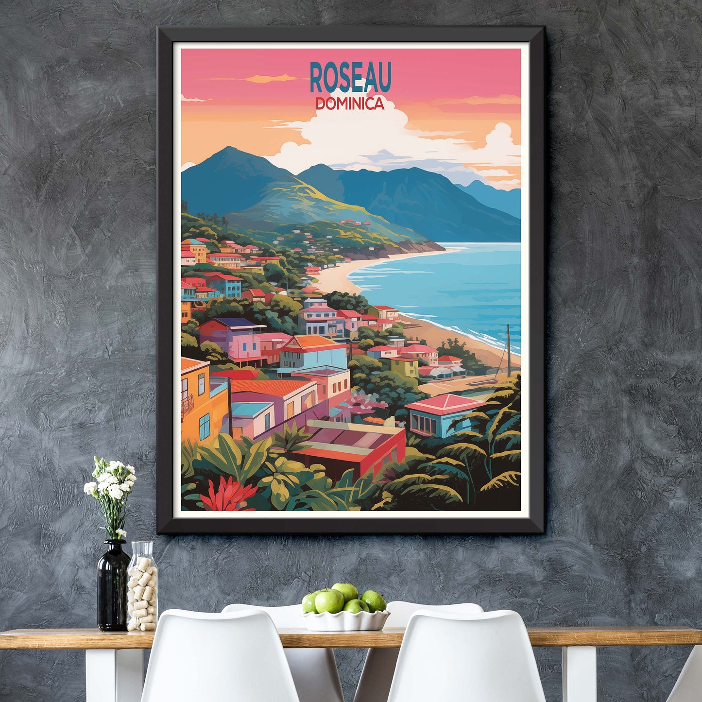 Roseau, Dominica Cityscape: Captivating Travel Print