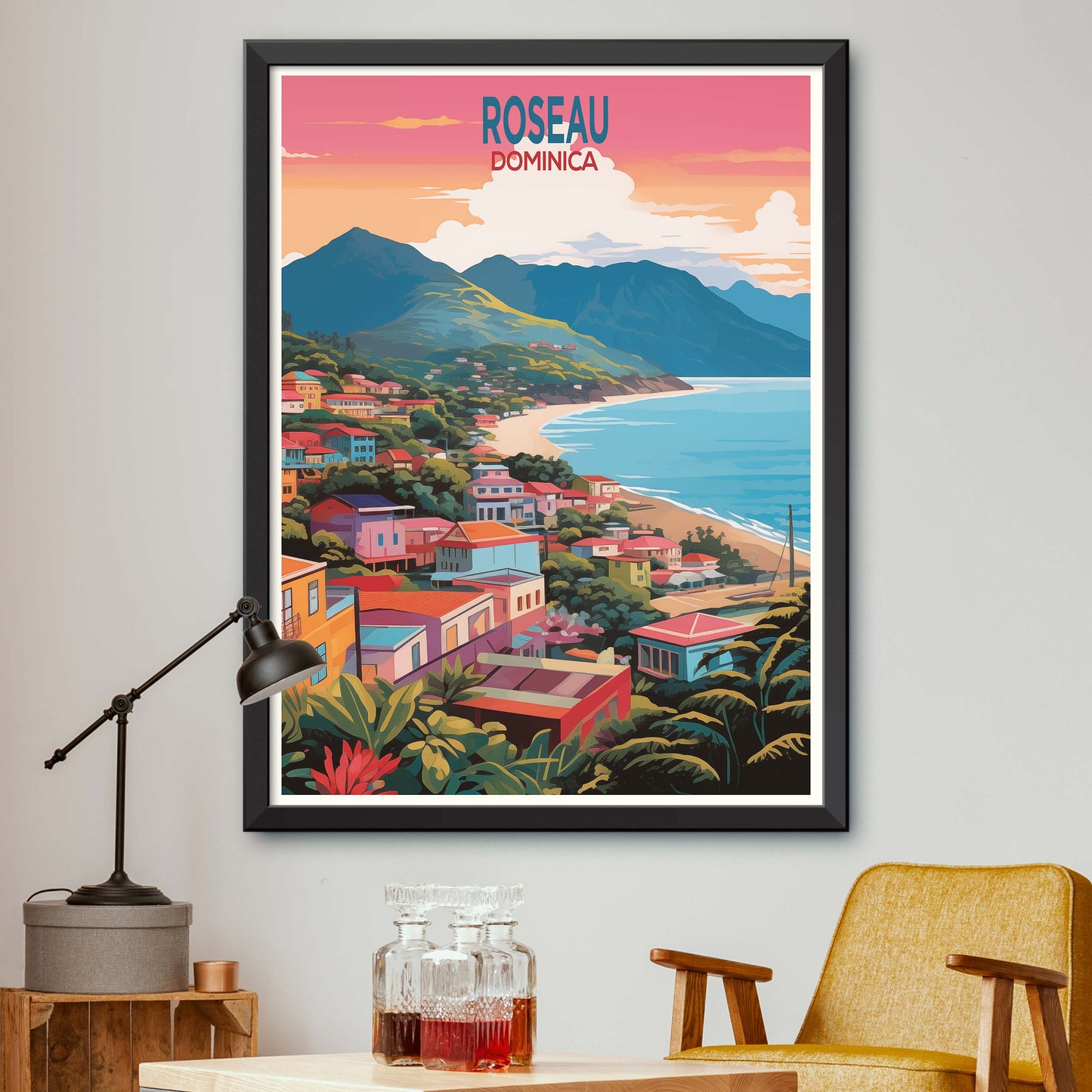 Roseau, Dominica Cityscape: Captivating Travel Print