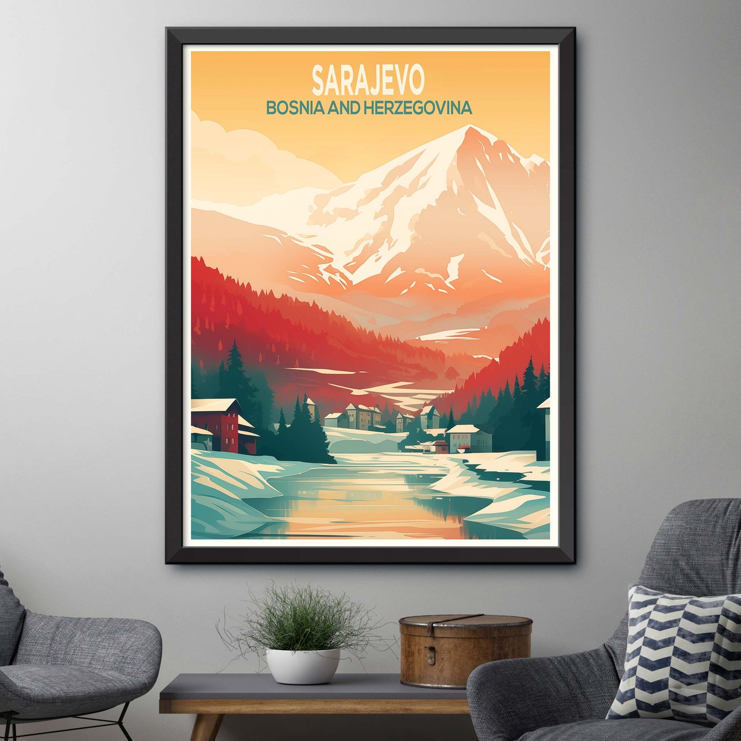 SARAJEVO, Bosnia-and-Herzegovina, Travel Print Wall Art