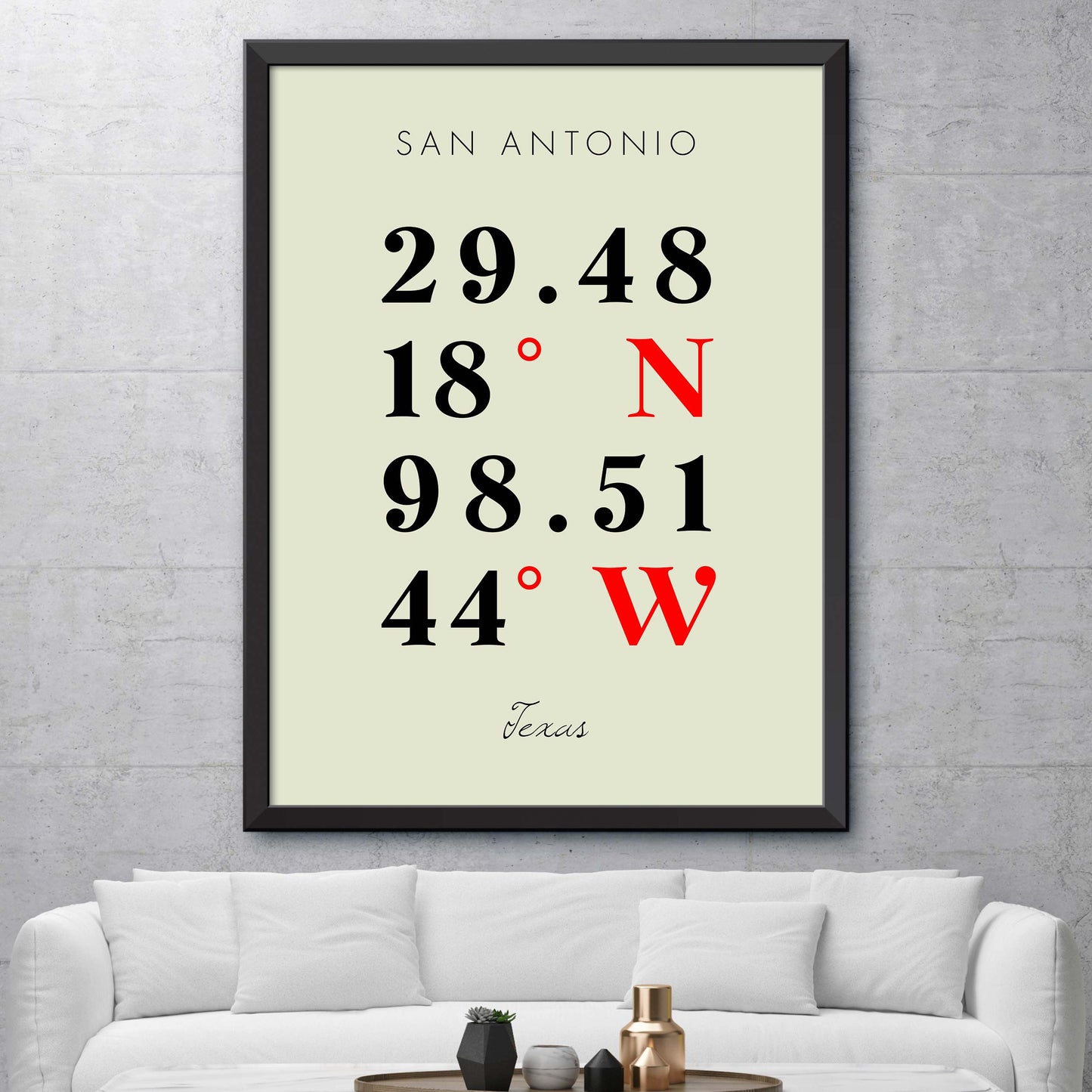 San-Antonio Coordinate Map