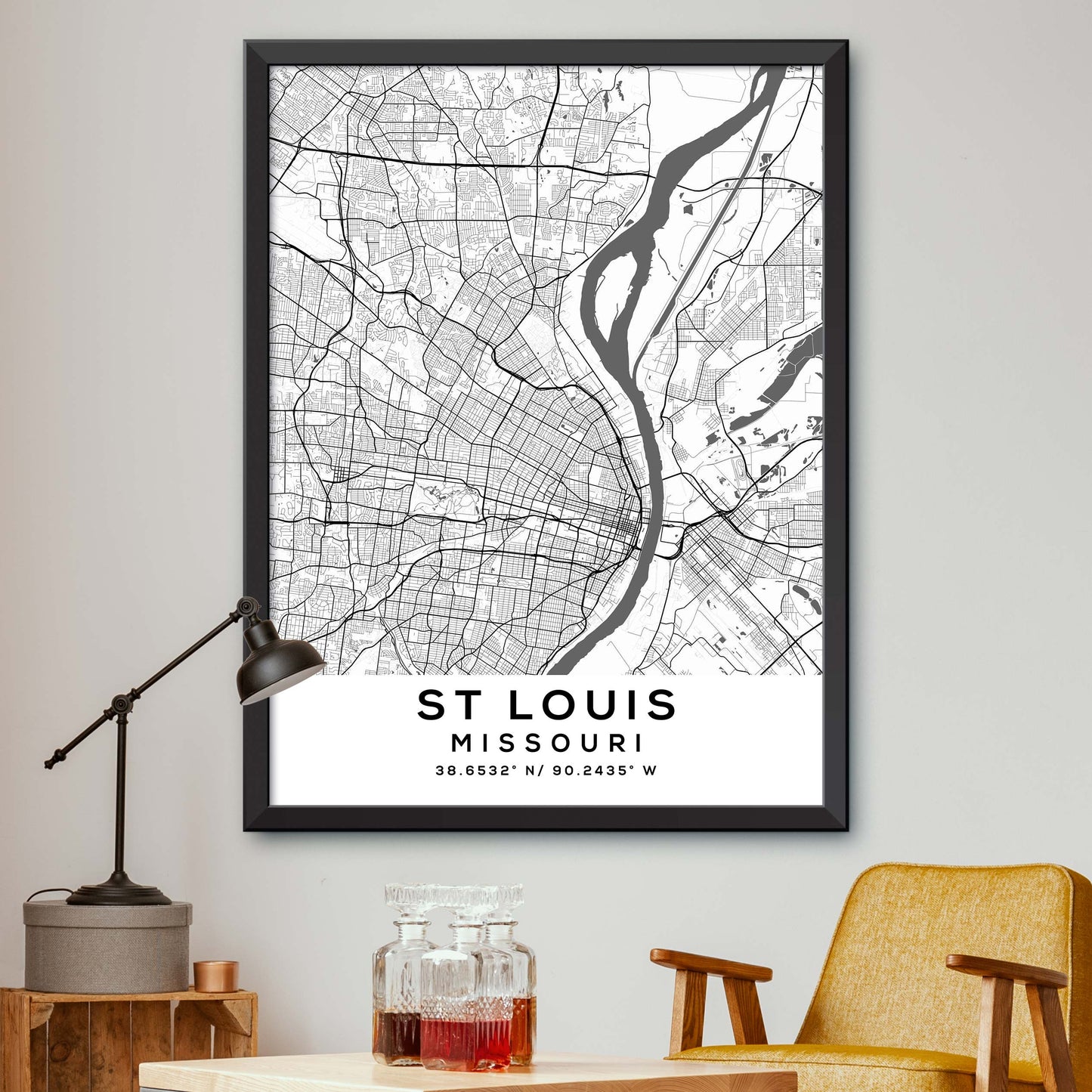 St-Louis,Missouri Map Print