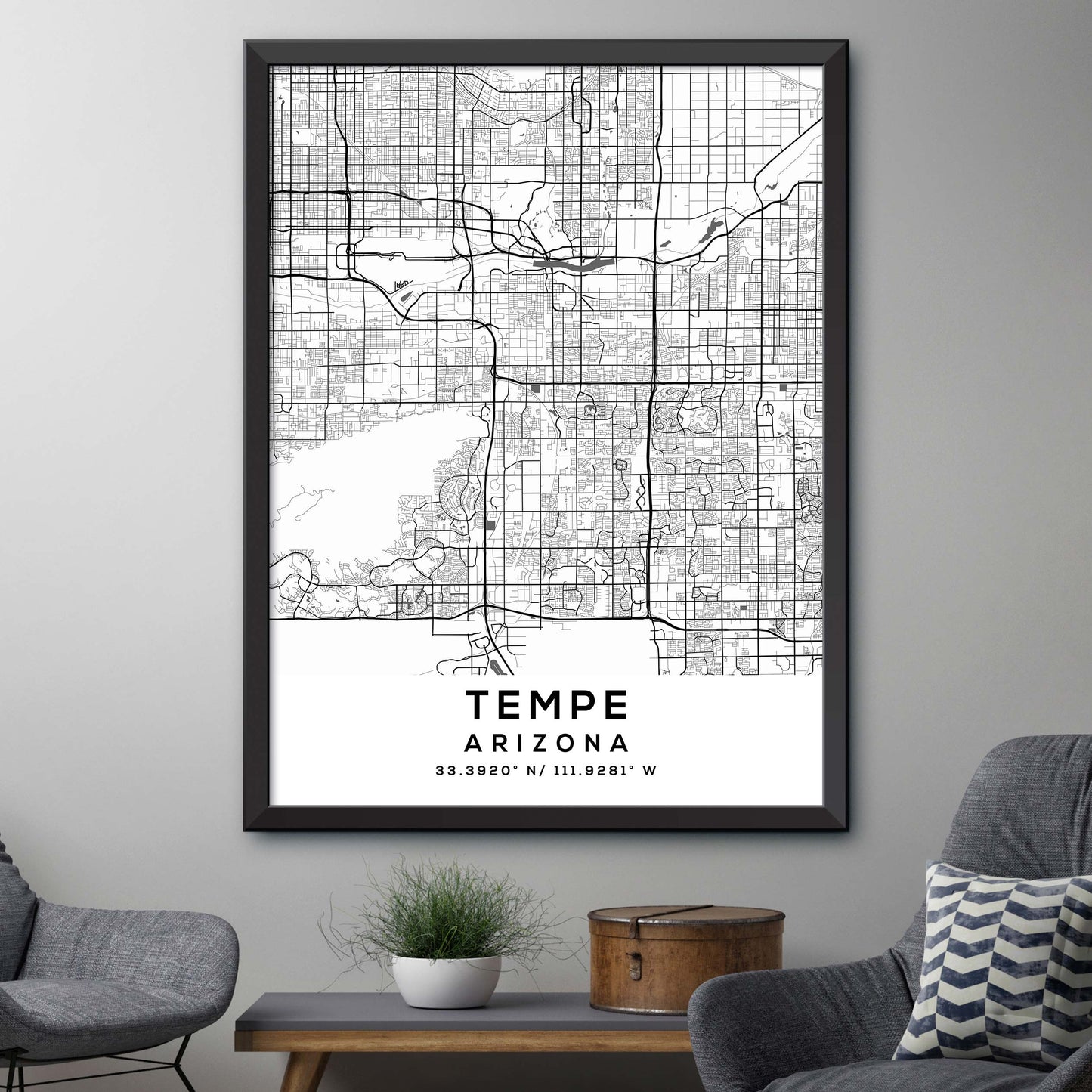 Tempe,Arizona Map Print