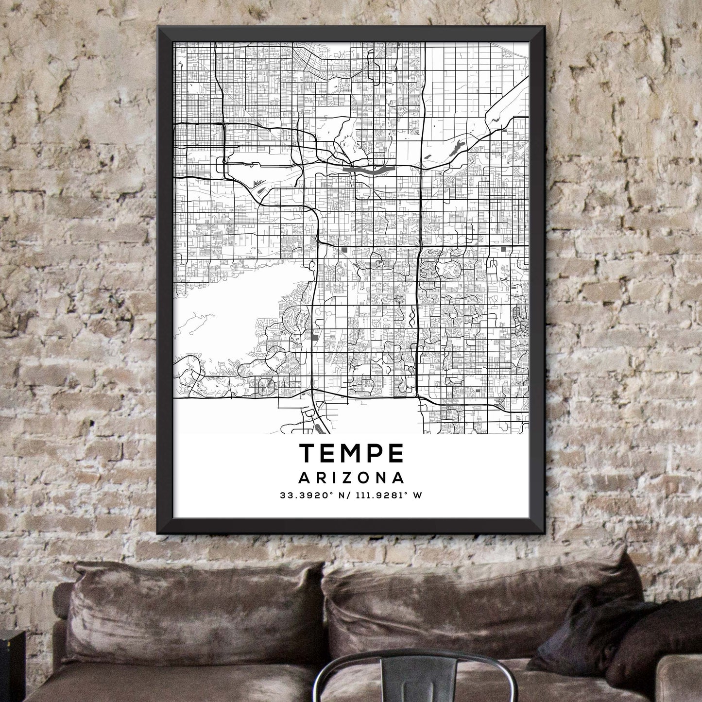Tempe,Arizona Map Print