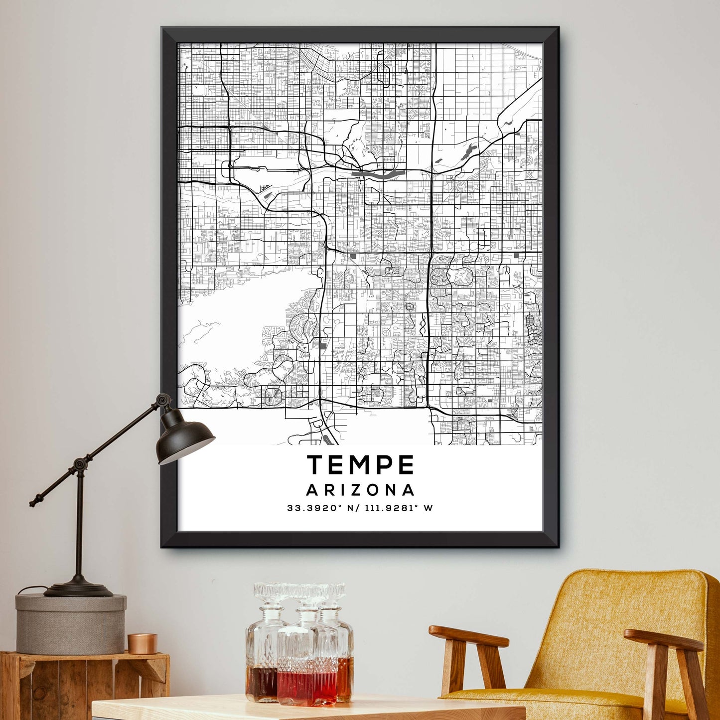 Tempe,Arizona Map Print