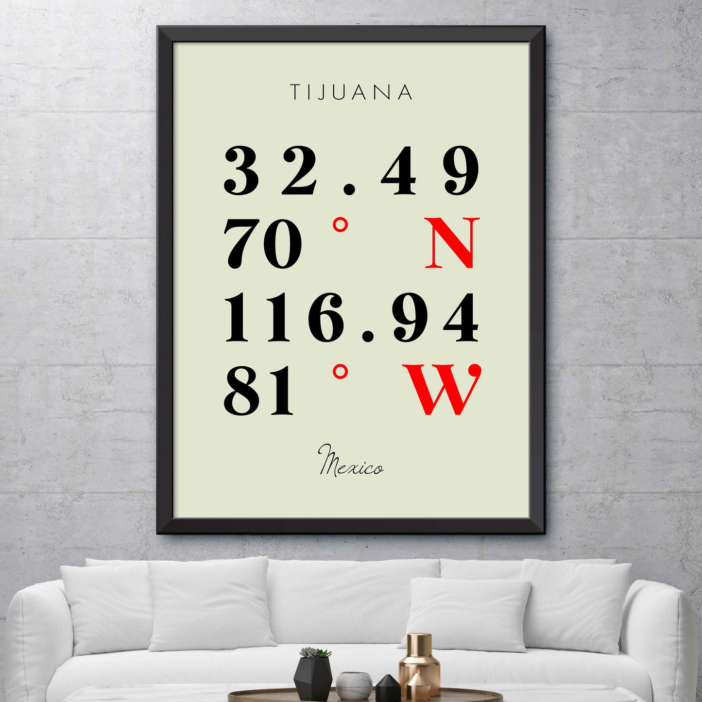 Tijuana Coordinate Map