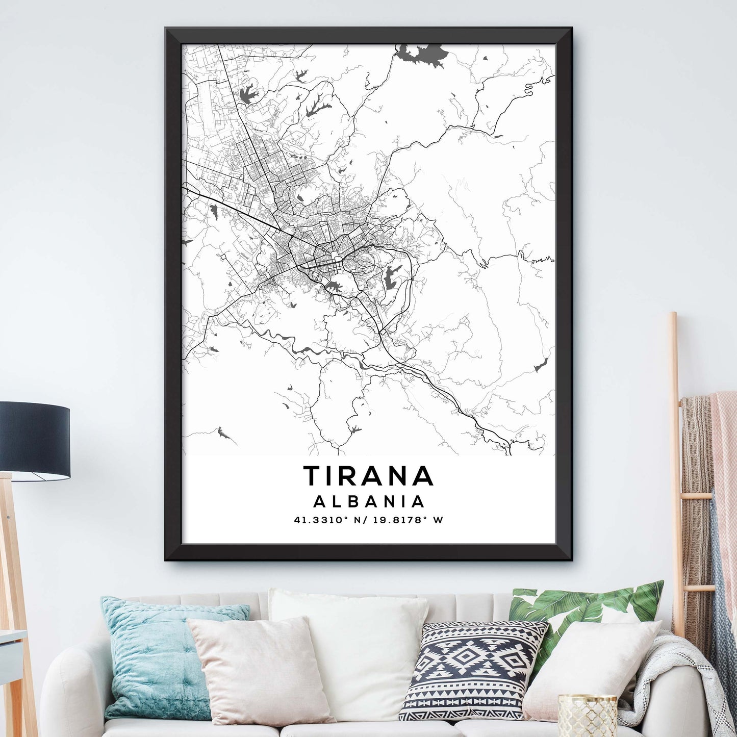 Tirana,Albania Map Print