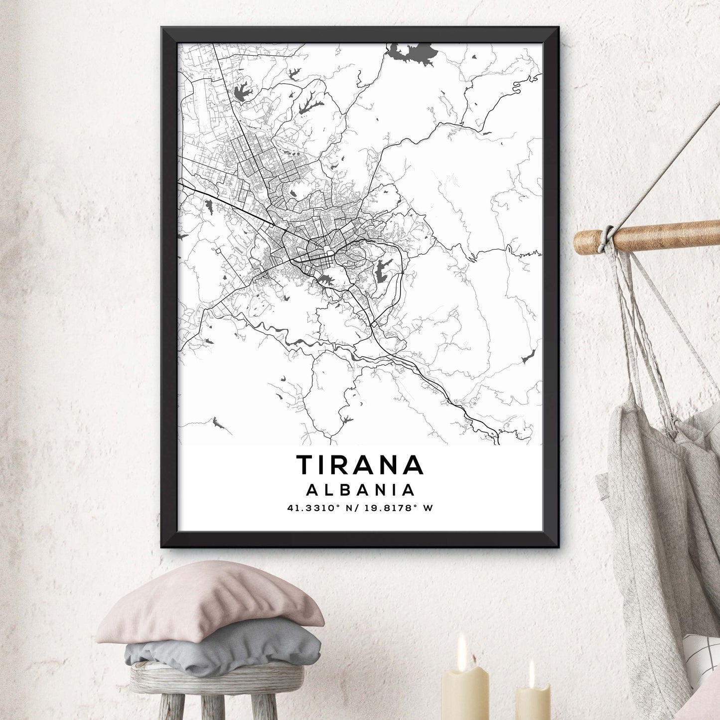 Tirana,Albania Map Print
