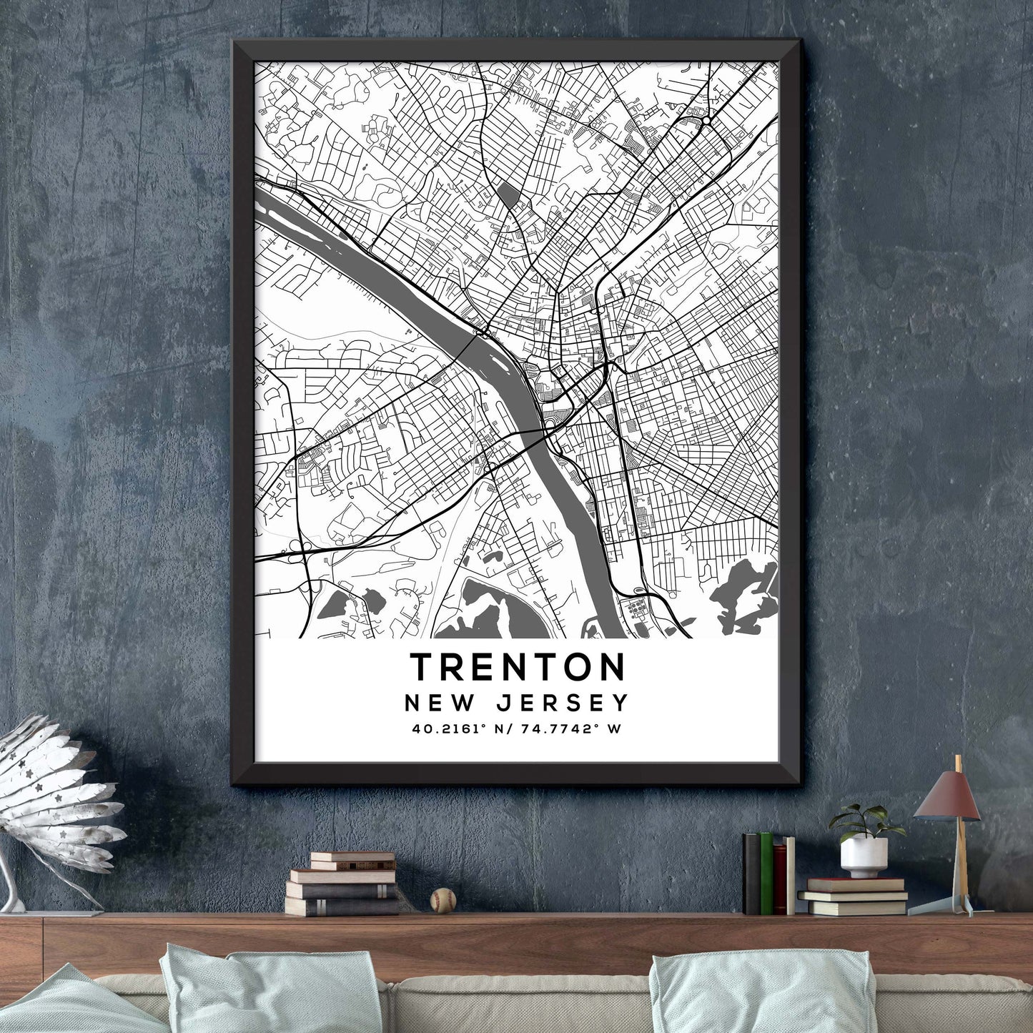 Trenton,New-Jersey Map Print