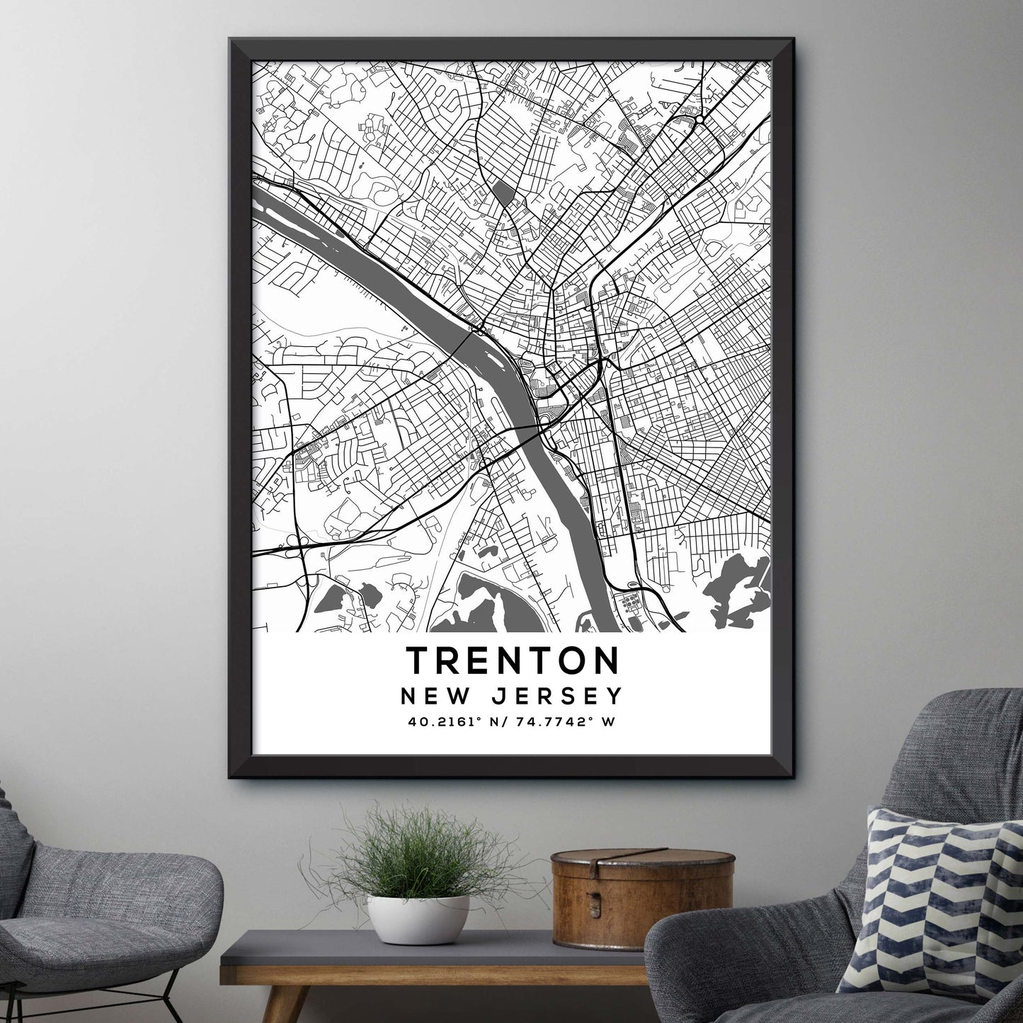 Trenton,New-Jersey Map Print