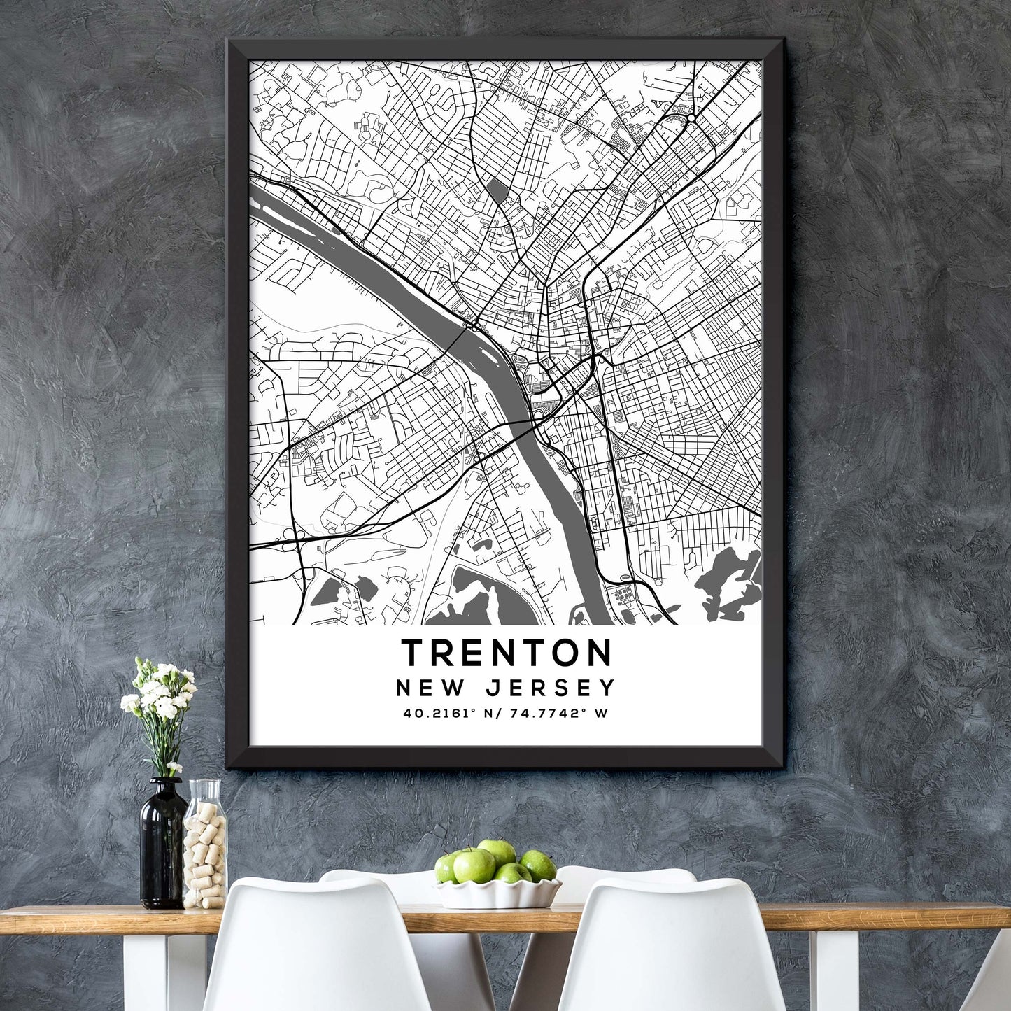 Trenton,New-Jersey Map Print