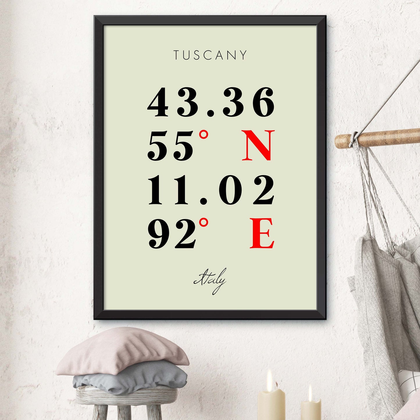 Tuscany Coordinate Map