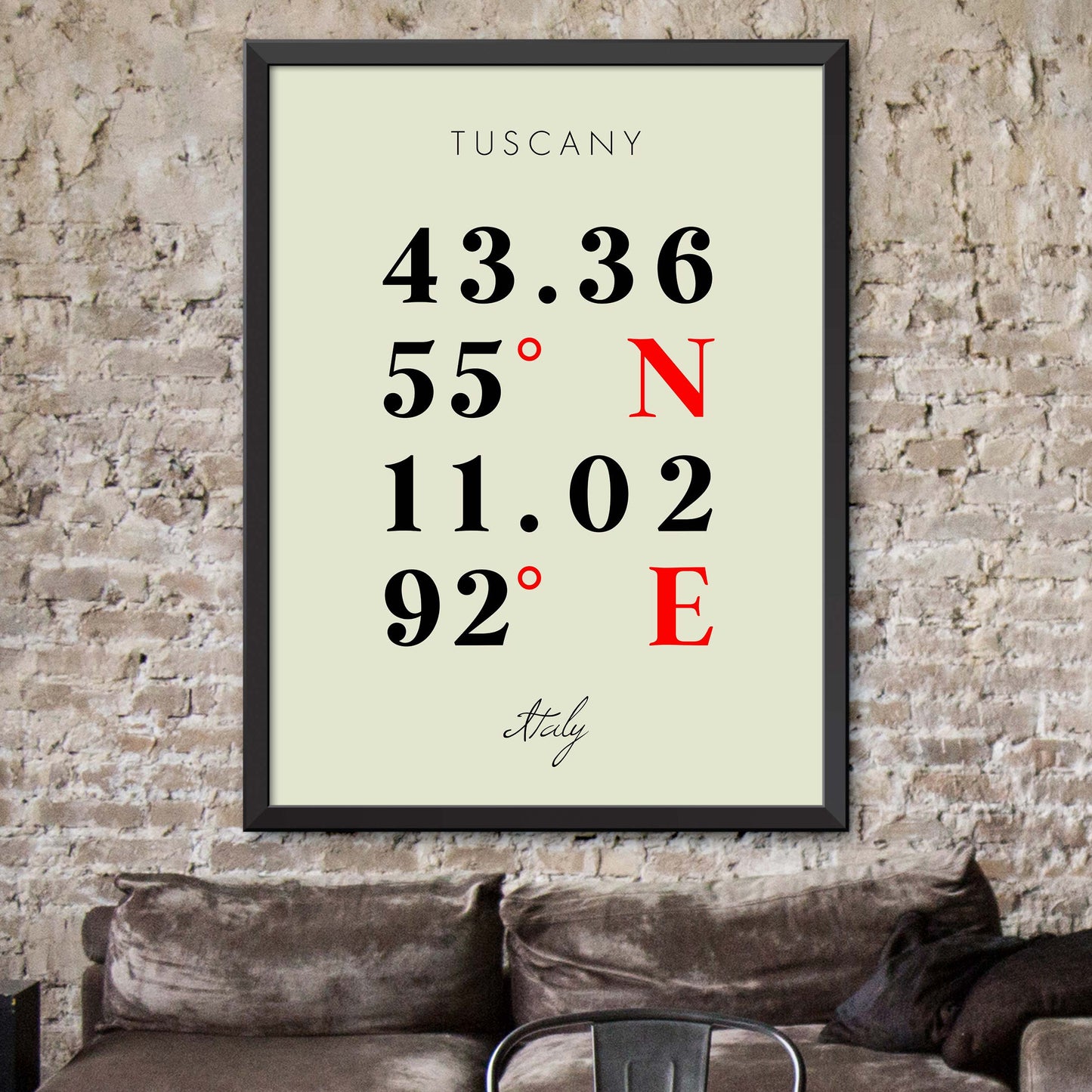Tuscany Coordinate Map