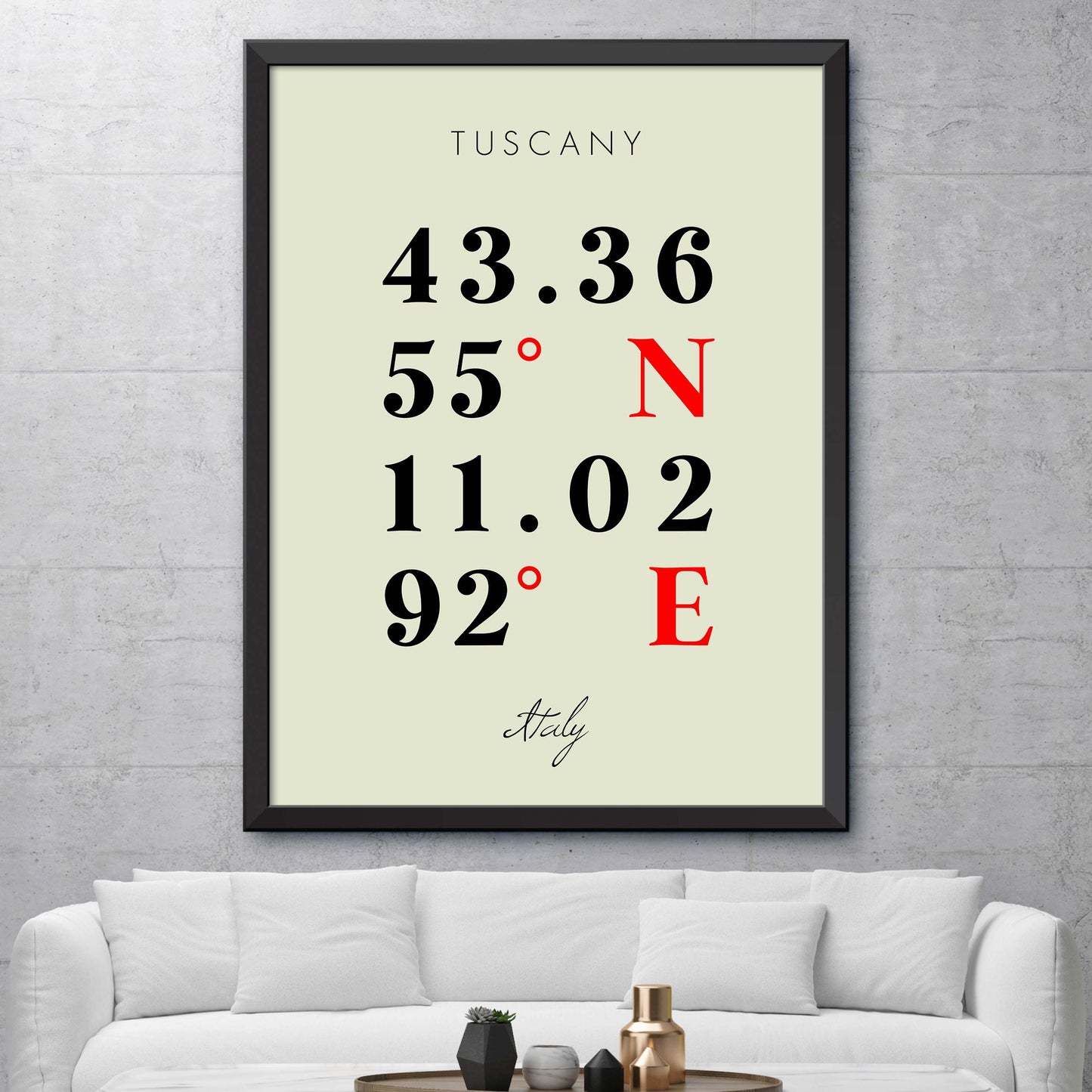 Tuscany Coordinate Map