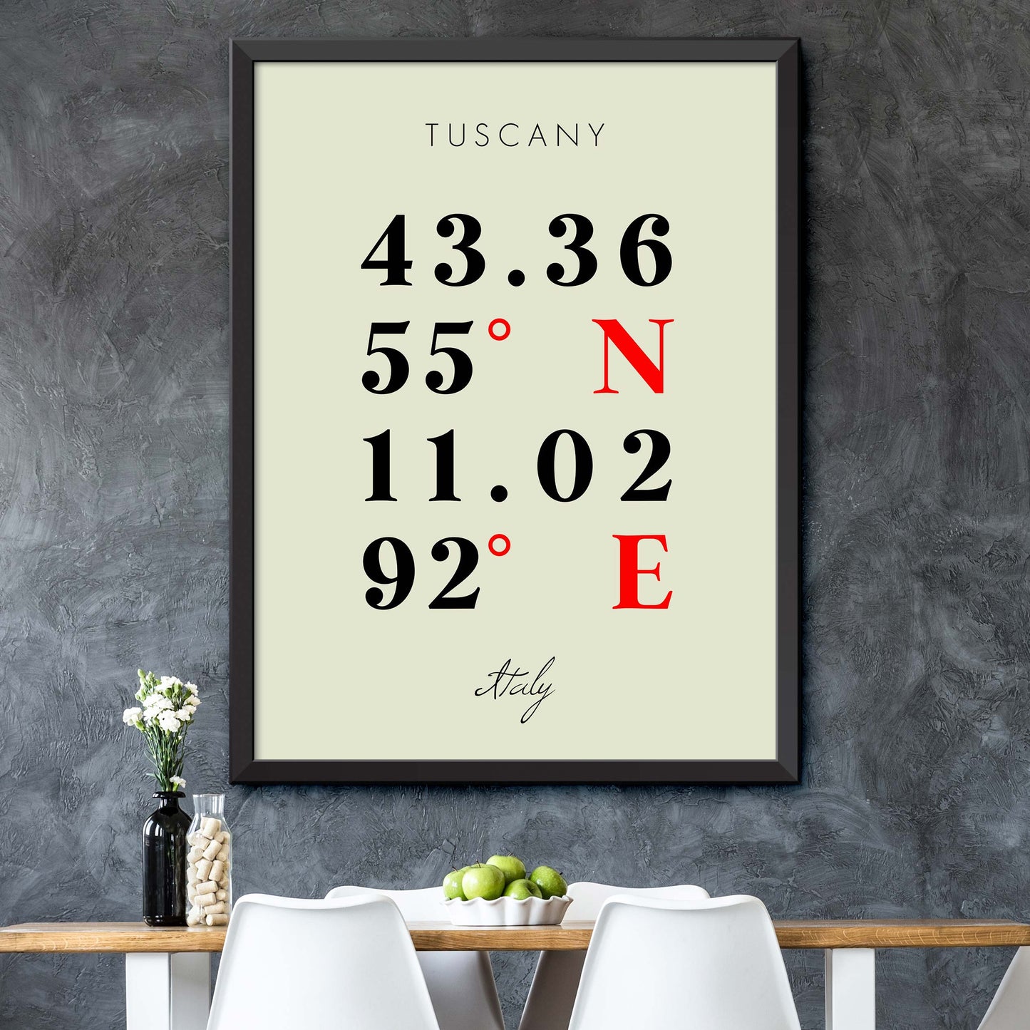 Tuscany Coordinate Map