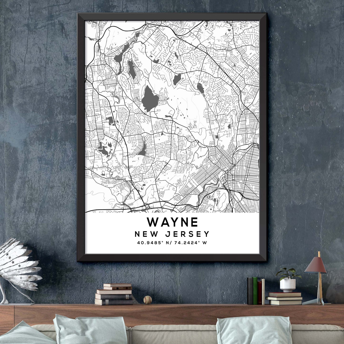 Wayne,New-Jersey Map Print