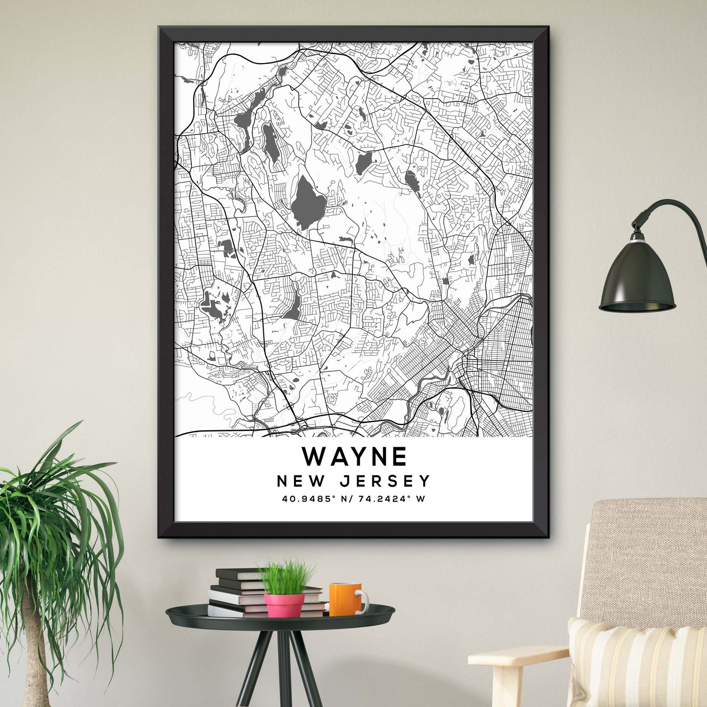 Wayne,New-Jersey Map Print