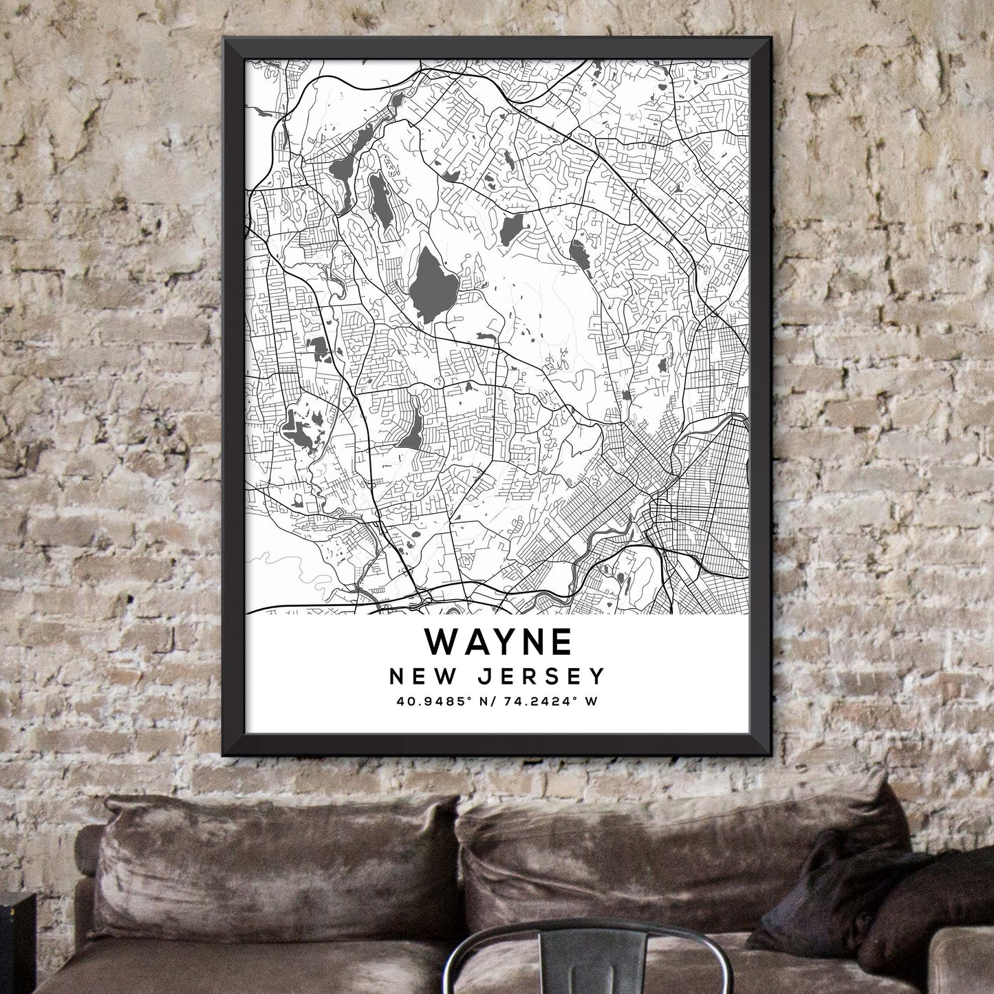 Wayne,New-Jersey Map Print