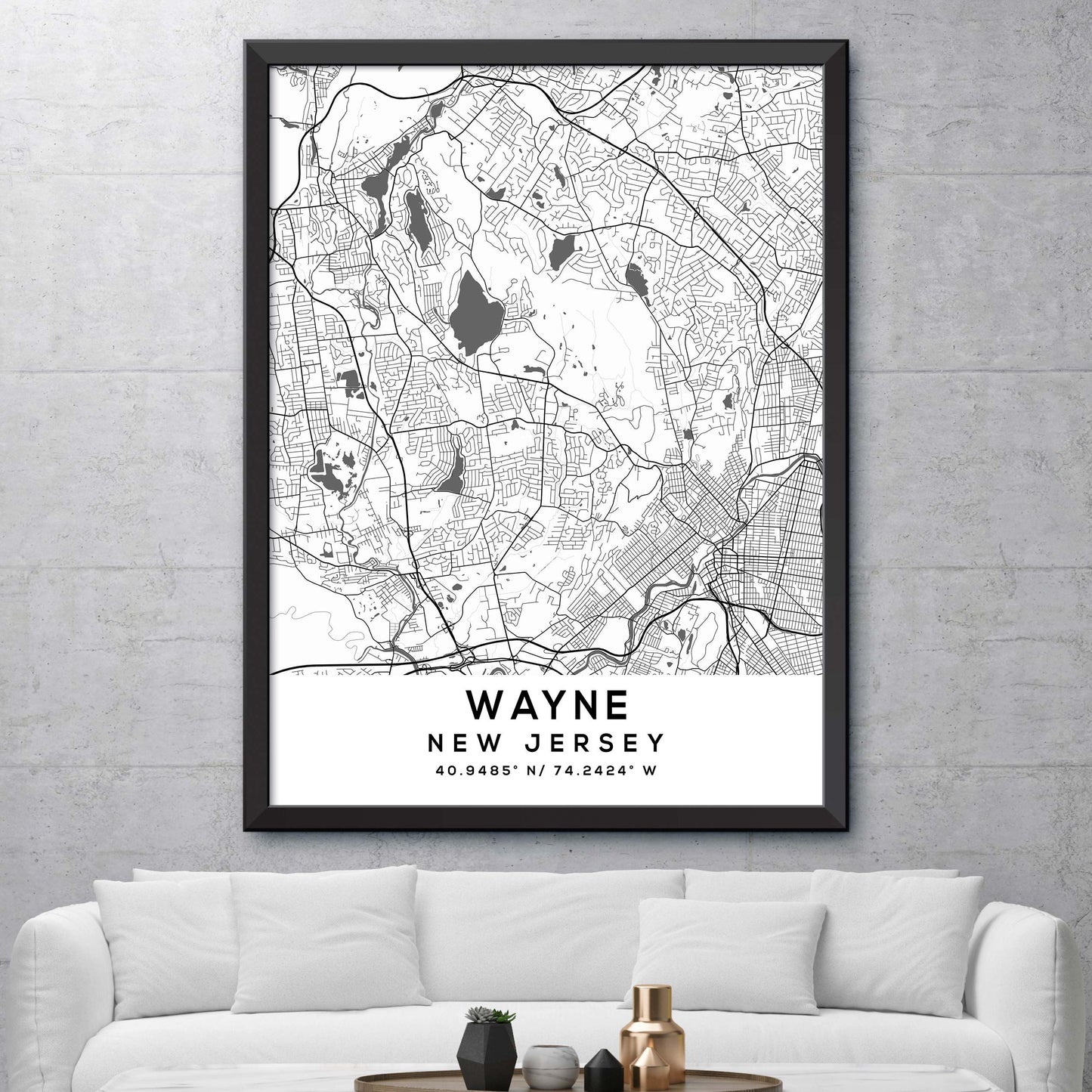 Wayne,New-Jersey Map Print
