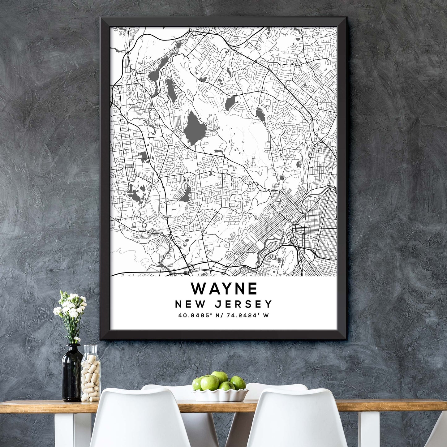 Wayne,New-Jersey Map Print